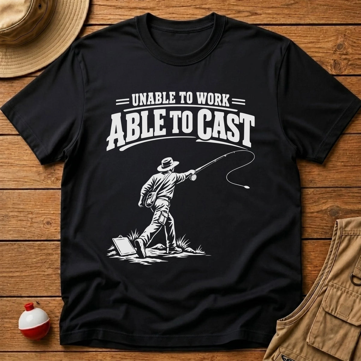 Unable To Work T-Shirt - Floating Bobber