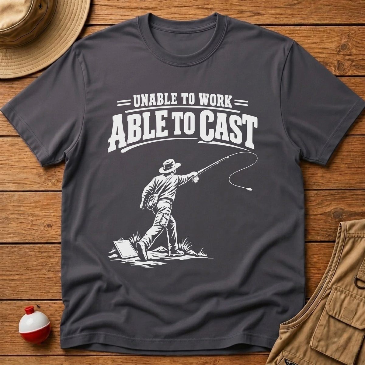 Unable To Work T-Shirt - Floating Bobber