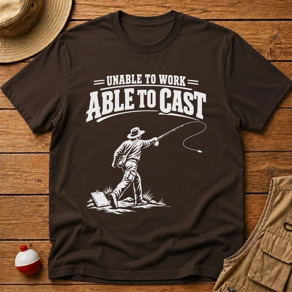 Unable To Work T-Shirt - Floating Bobber