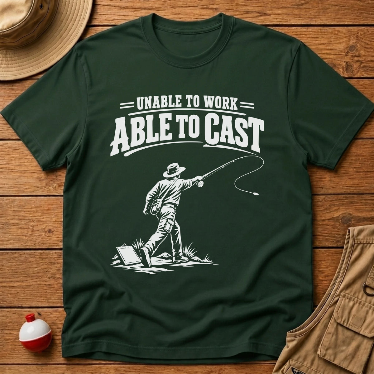 Unable To Work T-Shirt - Floating Bobber
