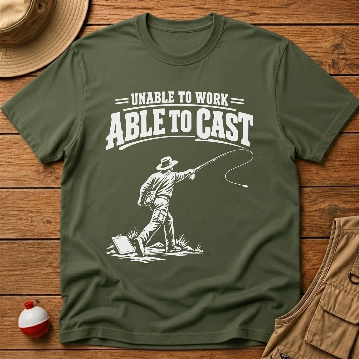 Unable To Work T-Shirt - Floating Bobber