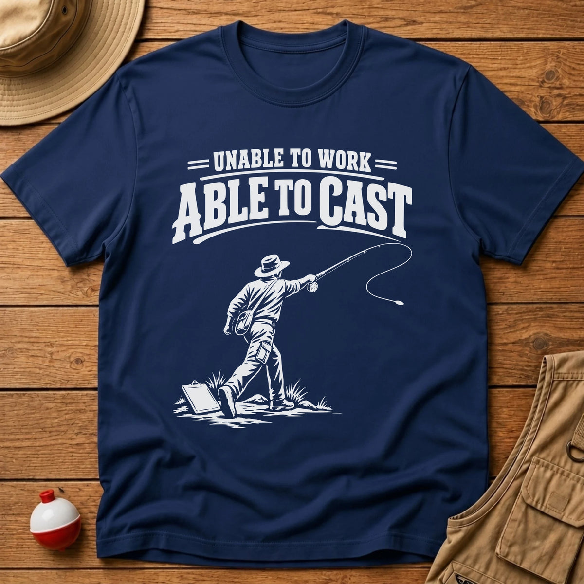 Unable To Work T-Shirt - Floating Bobber