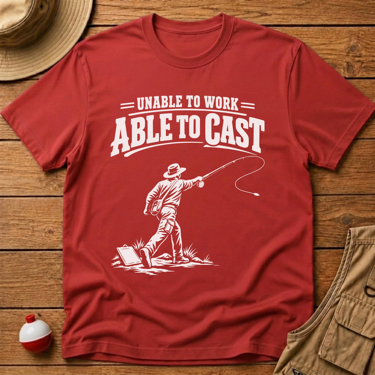Unable To Work T-Shirt - Floating Bobber