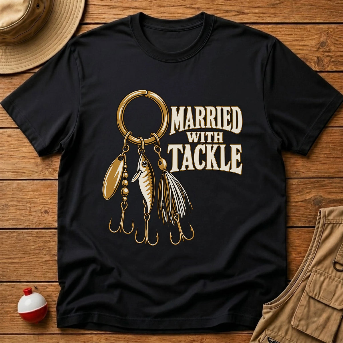 Married With Tackle T-Shirt - Floating Bobber