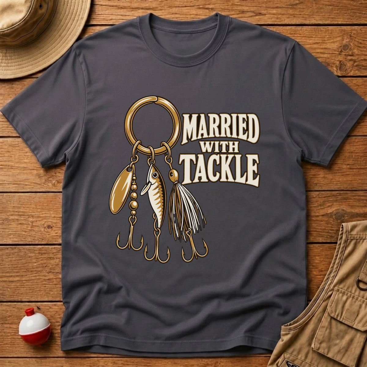 Married With Tackle T-Shirt - Floating Bobber
