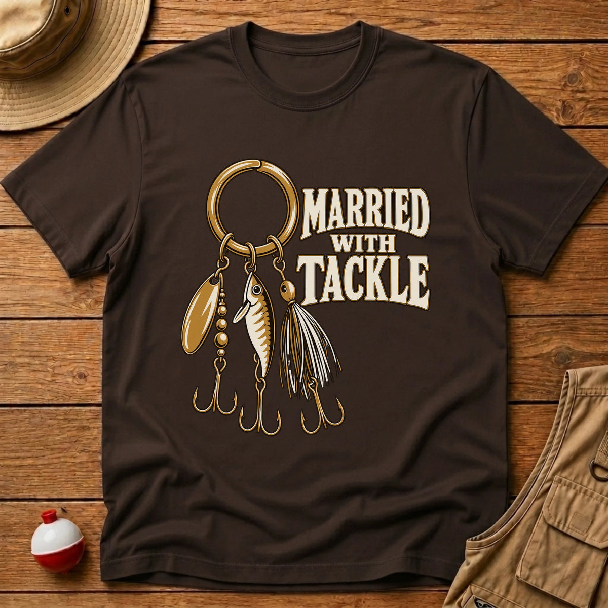 Married With Tackle T-Shirt - Floating Bobber