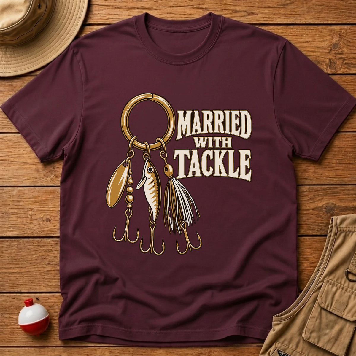 Married With Tackle T-Shirt - Floating Bobber