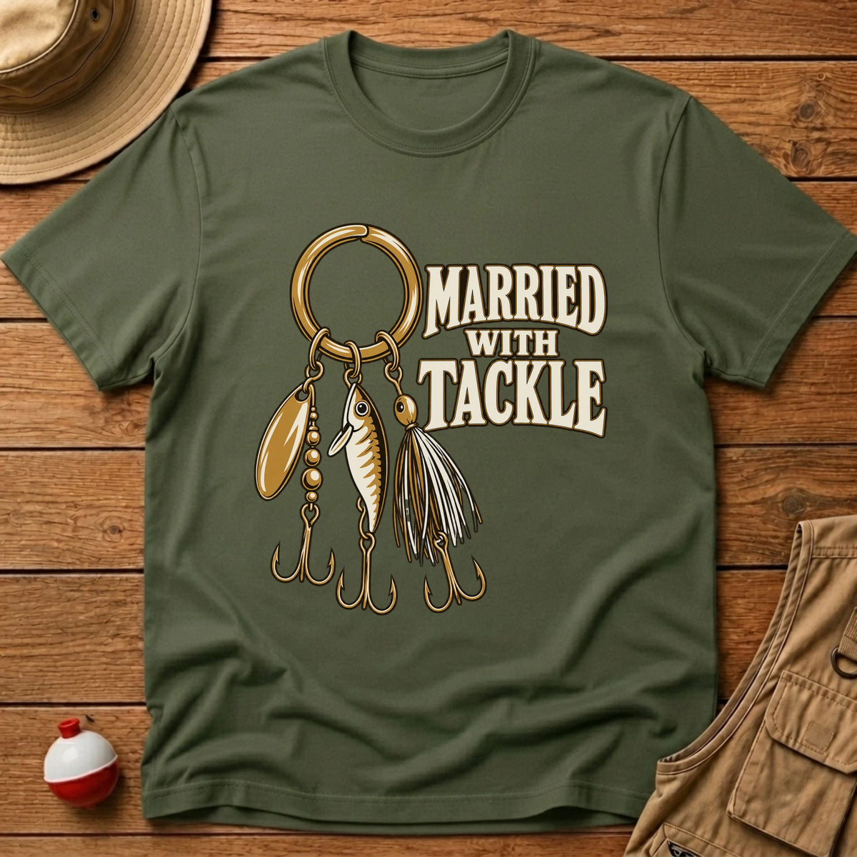 Married With Tackle T-Shirt - Floating Bobber