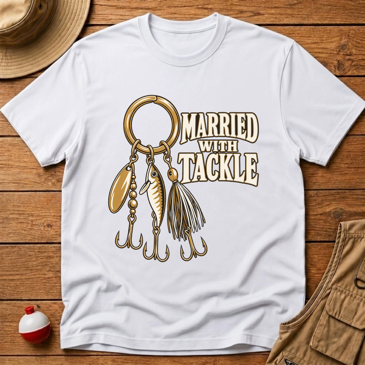 Married With Tackle T-Shirt - Floating Bobber