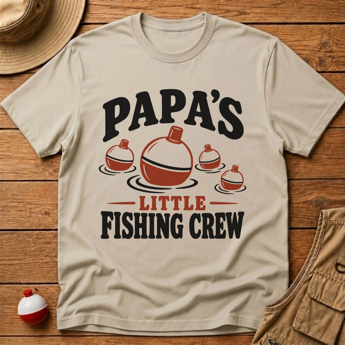 Papa Fishing Crew T-Shirt - Floating Bobber