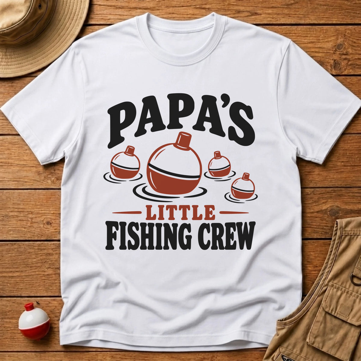 Papa Fishing Crew T-Shirt - Floating Bobber