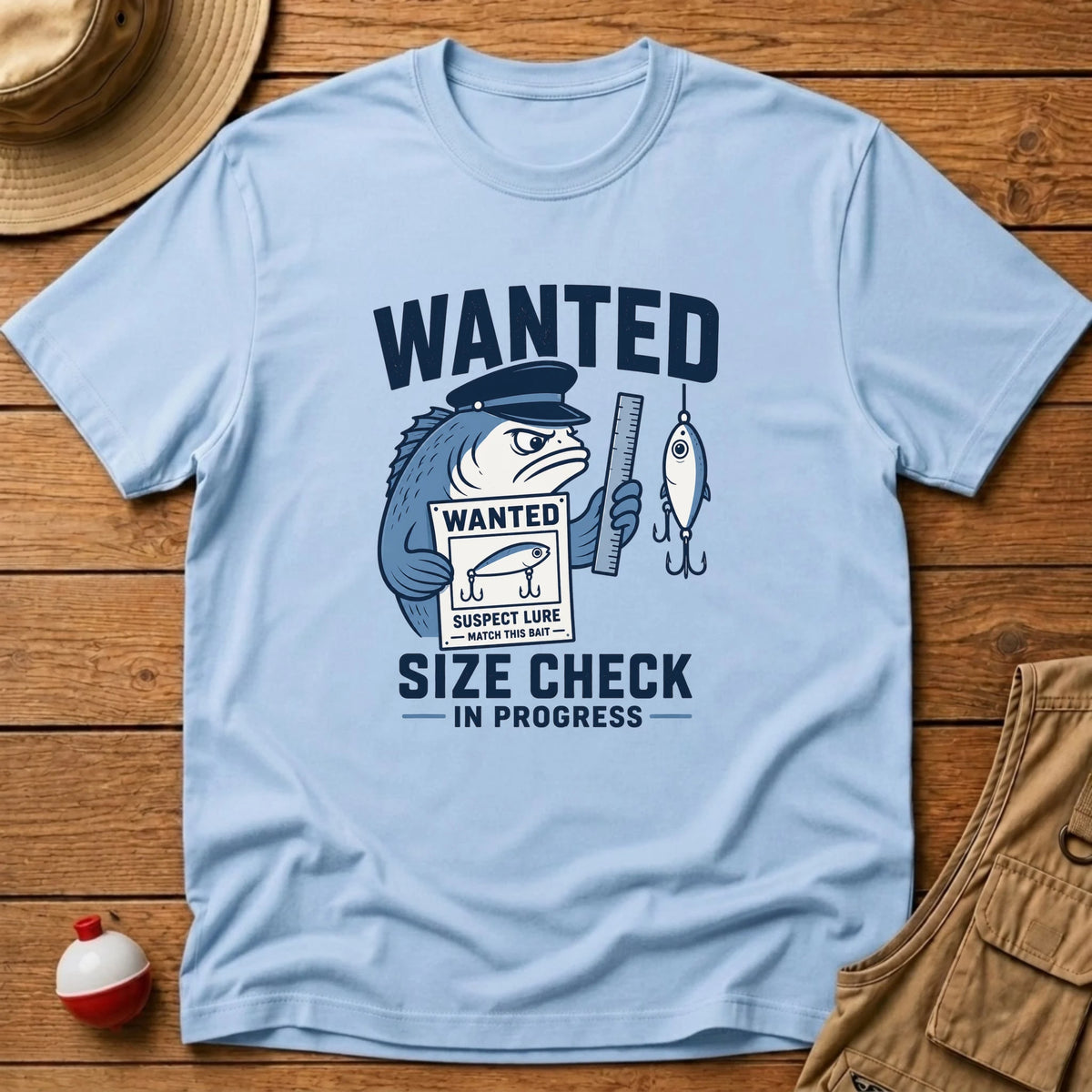 Wanted Size Check T-Shirt - Floating Bobber
