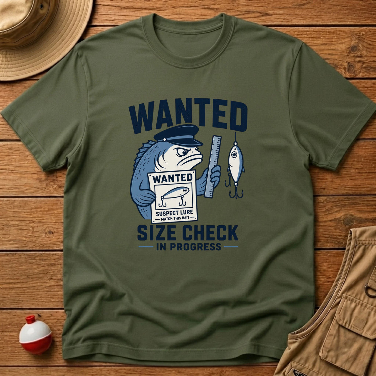 Wanted Size Check T-Shirt - Floating Bobber