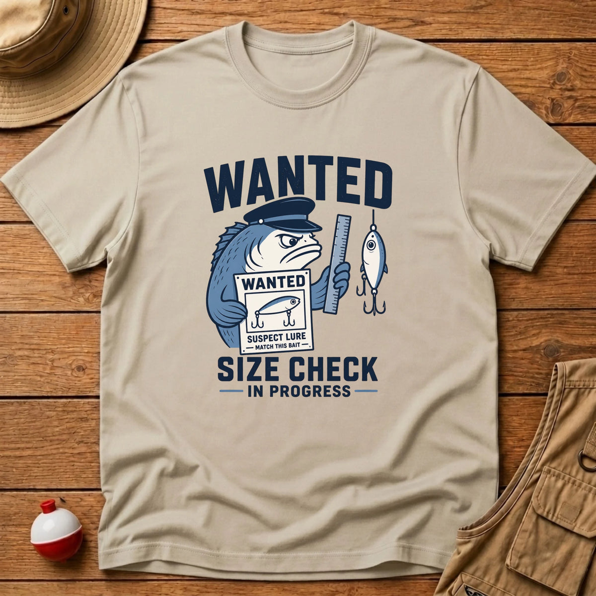 Wanted Size Check T-Shirt - Floating Bobber