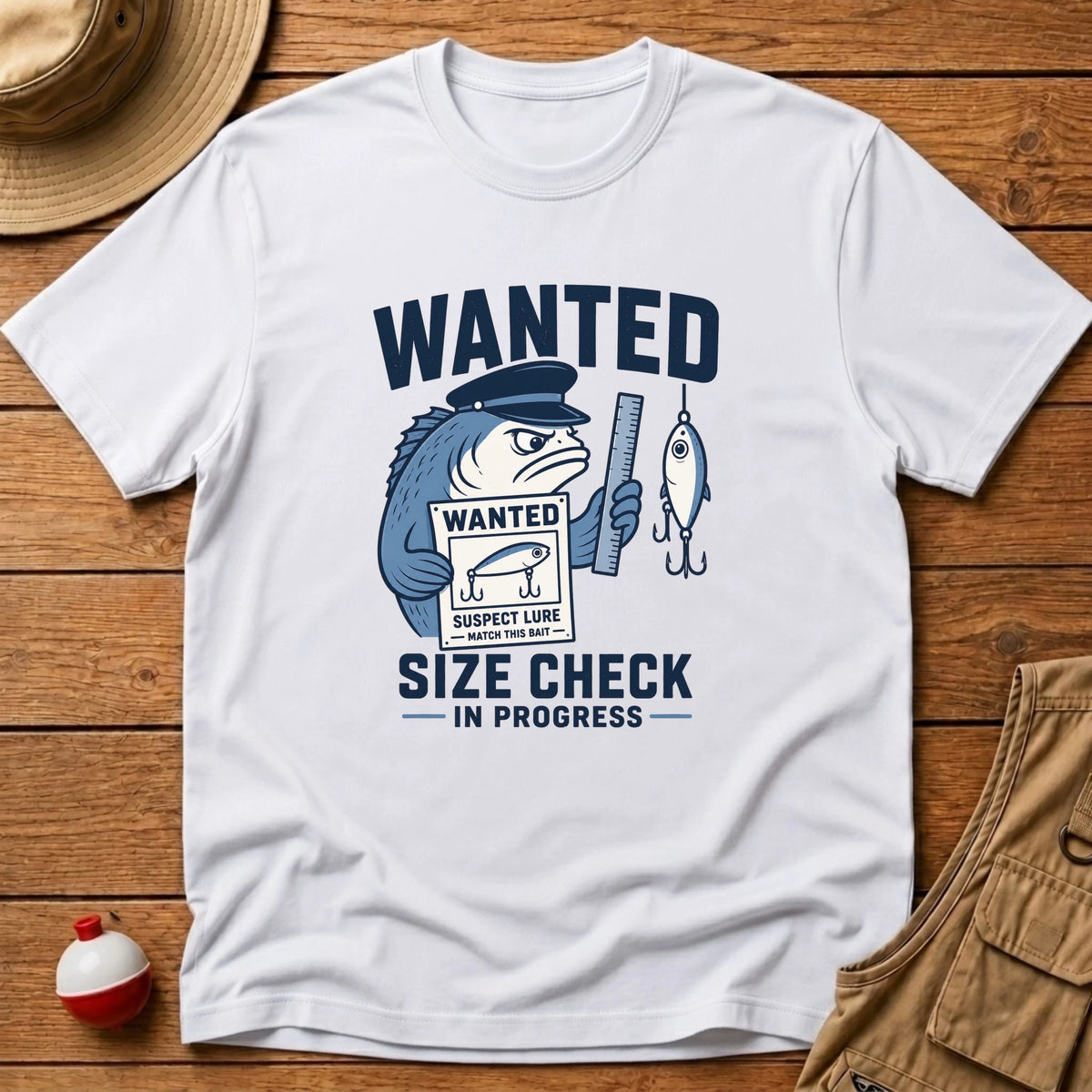 Wanted Size Check T-Shirt - Floating Bobber